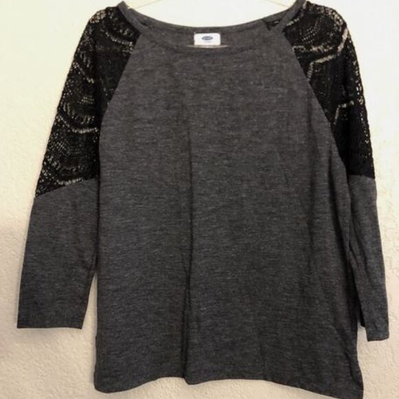 Old Navy Tops - Old Navy Lace Sleeve Raglan Top